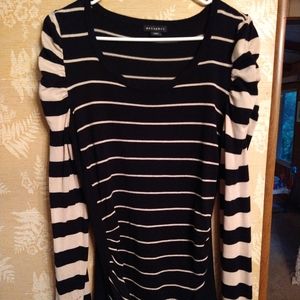 Metaphor striped long sleeve shirt
